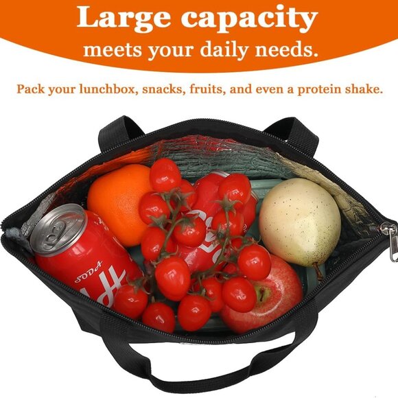 Lunch Bag Reusable Insulated Cooler Water Resistant Lunch Box Adult Tote Lunch B - Picture 3 of 5